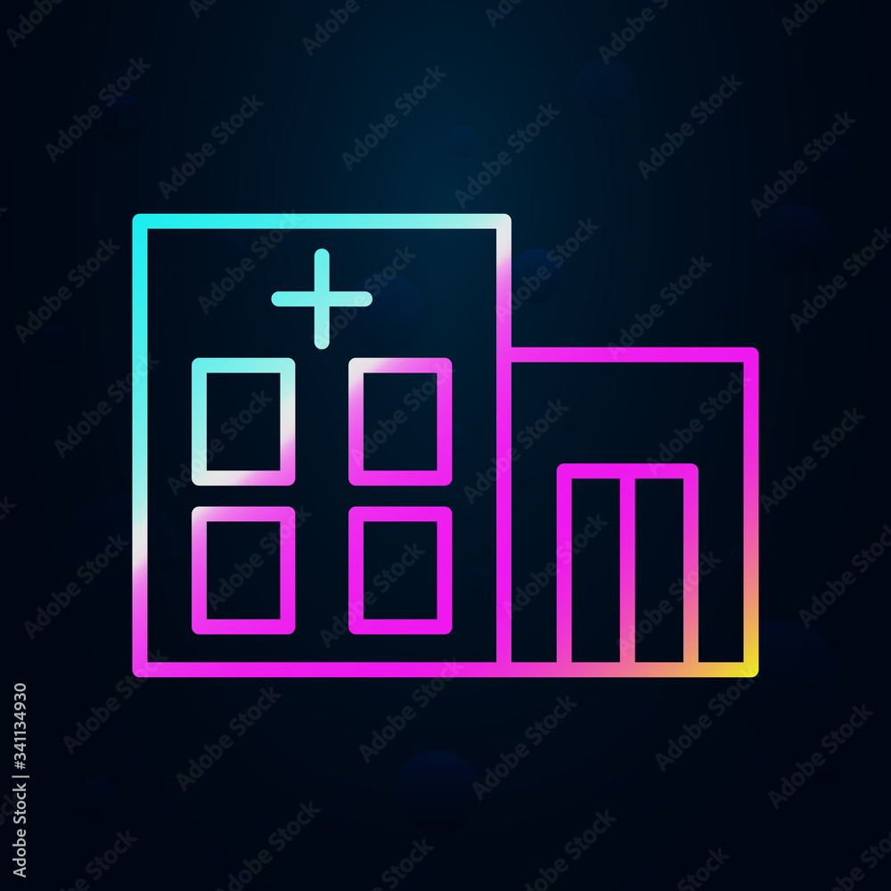 Obraz premium Building, clinic, hospital nolan icon. Simple thin line, outline vector of hospital building icons for ui and ux, website or mobile application