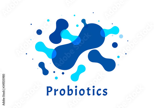 Probiotics bacteria logo.