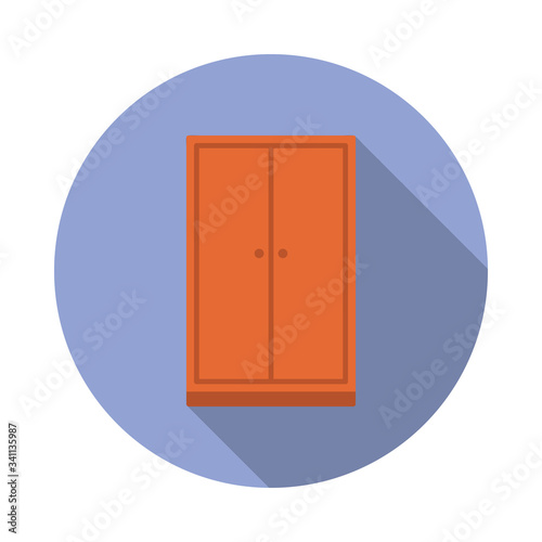 cupboard flat long shadow icon. Simple color vector of Furniture icons for ui and ux, website or mobile application