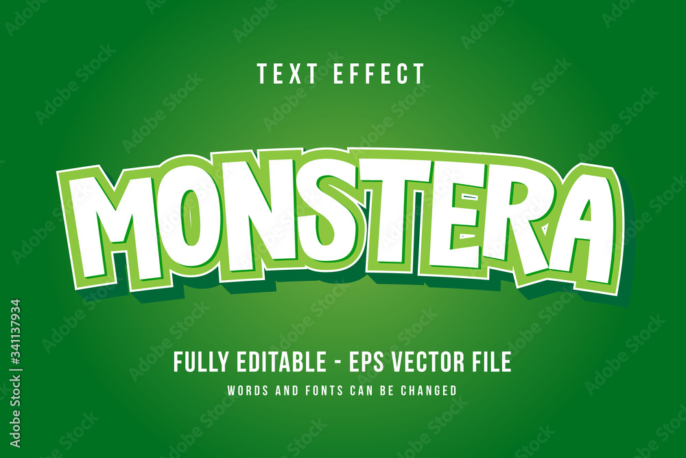 Monster text effect template with 3d style editable font effect Monster text effect template with 3d style editable font effect