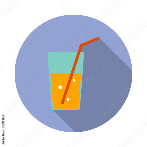 carbonated drink in a glass colored illustration. Element of colored food icon for mobile concept and web apps. Detailed carbonated drink in glass icon can used for web and mobile long shadow icon