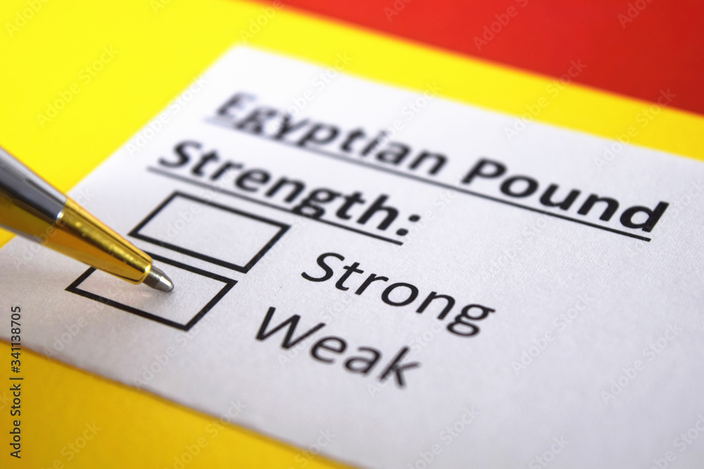 One person is answering question about strength of egyptian pound. One person is answering question about strength of egyptian pound.