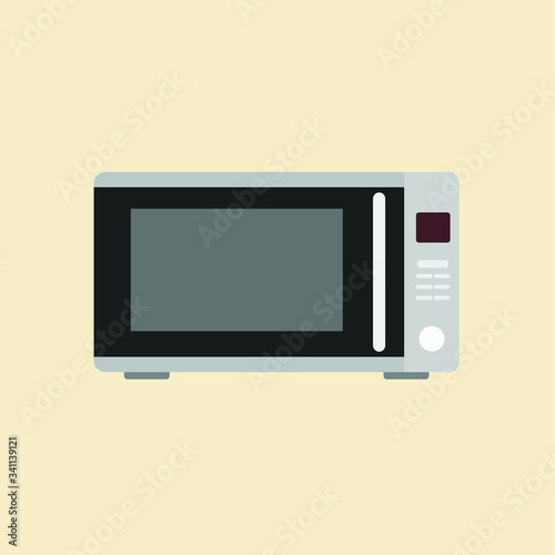 microwave oven icon. flat design object, kitchen equipment, home constructor element.