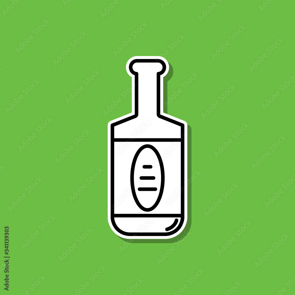 Bottle of tequila sticker icon. Simple thin line, outline vector of alcohol drink icons for ui and ux, website or mobile application Bottle of tequila sticker icon. Simple thin line, outline vector of alcohol drink icons for ui and ux, website or mobile application