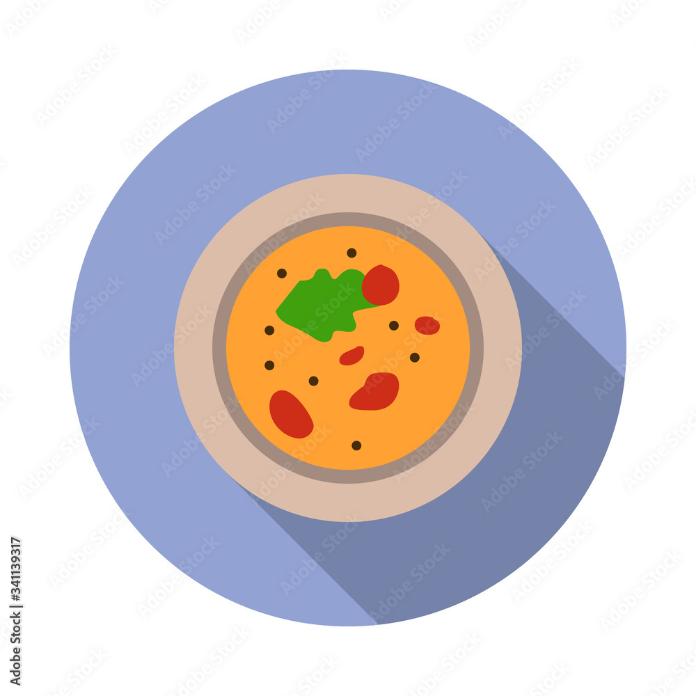 soup in a plate colored illustration. Element of colored food icon for mobile concept and web apps. Detailed soup in a plate icon can be used for web and mobile long shadow icon soup in a plate colored illustration. Element of colored food icon for mobile concept and web apps. Detailed soup in a plate icon can be used for web and mobile long shadow icon