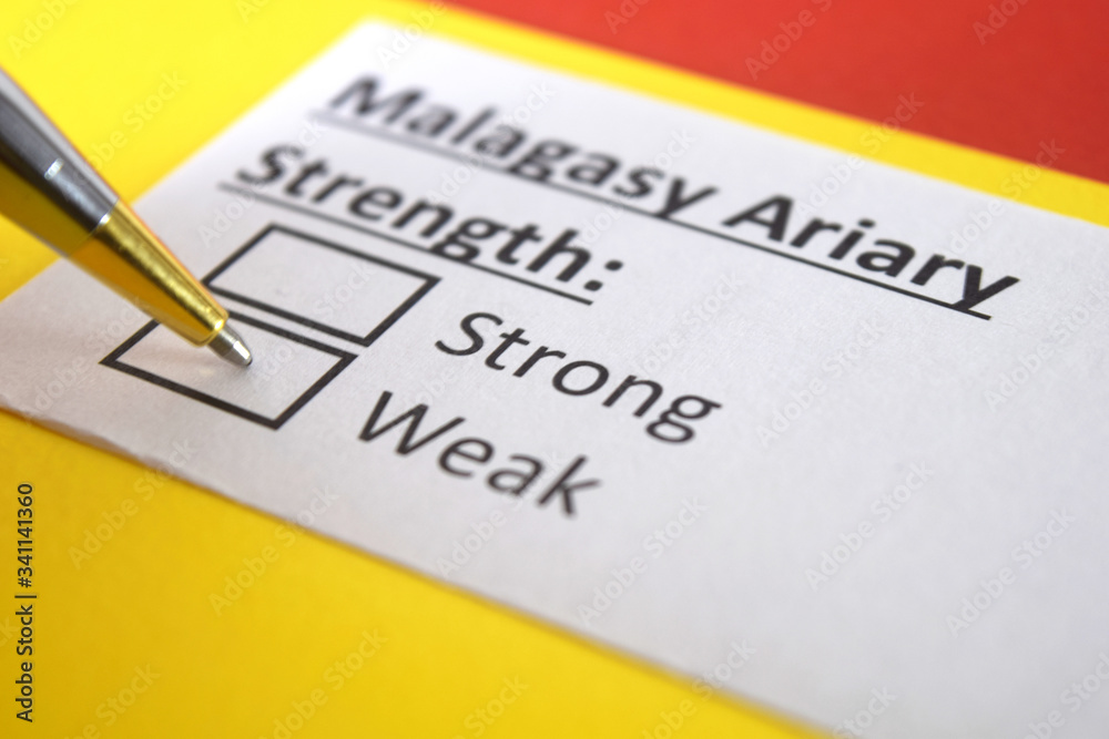 One person is answering question about strength of Malagasy Ariary currency. One person is answering question about strength of Malagasy Ariary currency.