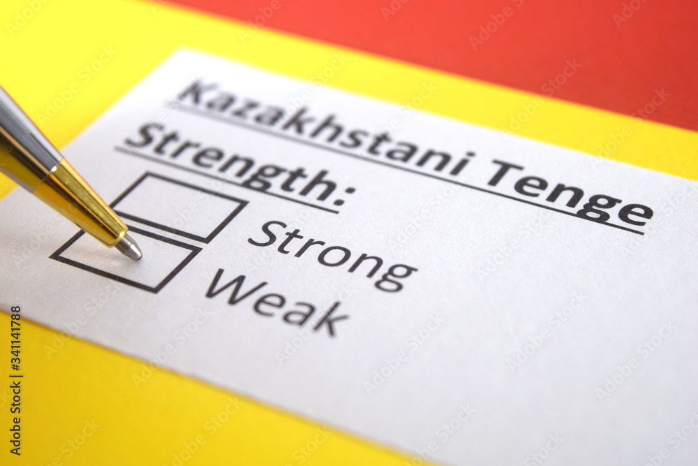 One person is answering question about strength of Kazakhstani Tenge. One person is answering question about strength of Kazakhstani Tenge.