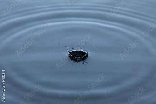 Salpicadura de agua hecha por una gota sobre una base liquida