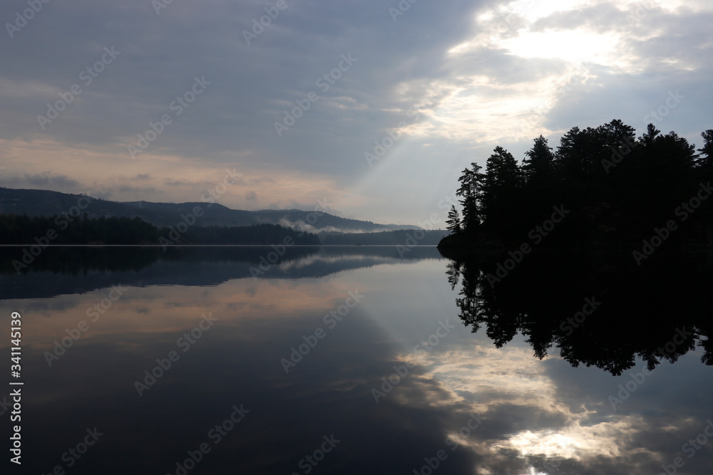 reflections over lake