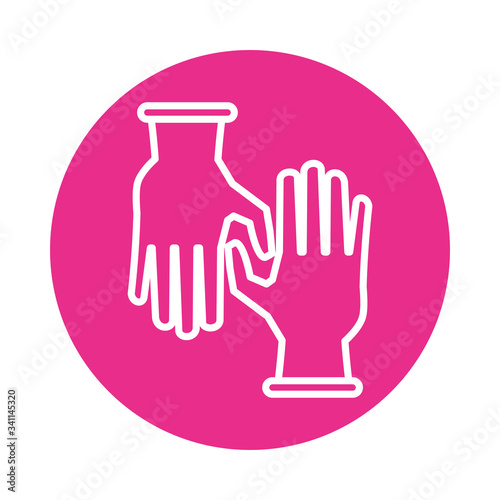 rubber gloves line style icon