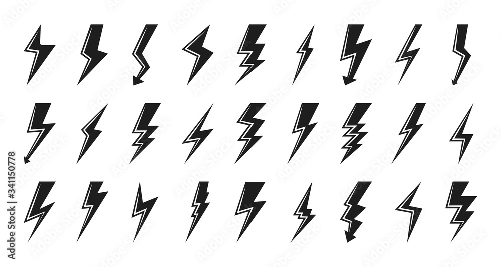 set of hand drawn vector doodle electric lightning bolt symbol sketch  illustrations. thunder symbol doodle icon. 7642302 Vector Art at Vecteezy