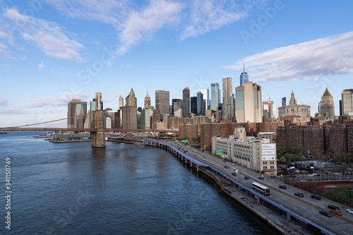 New York City skyline. Brooklyn bridge view.  © tanya