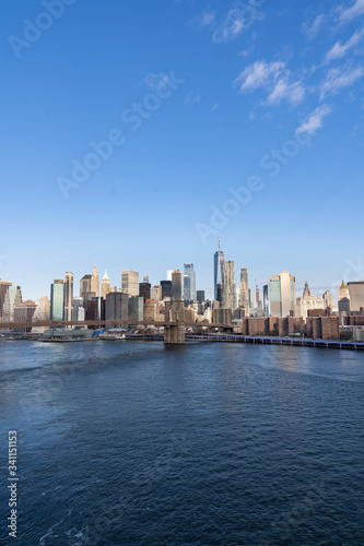 New York City skyline. Brooklyn bridge view.  © tanya