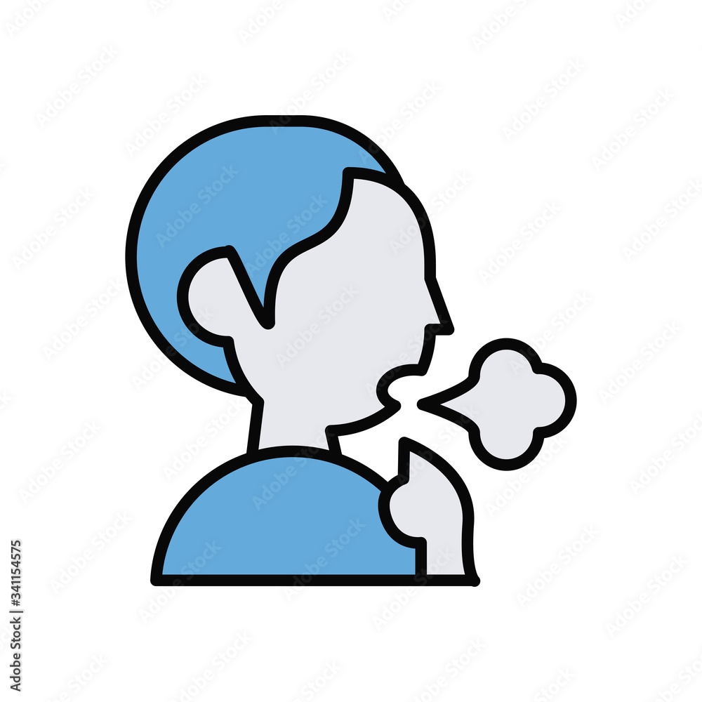 person coughing sick line and fill style icon person coughing sick line and fill style icon