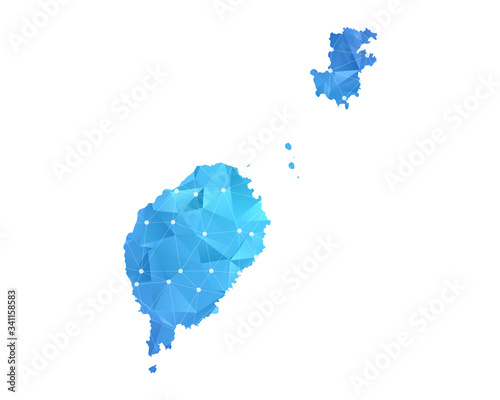 Sao Tome and Principe Map - Abstract geometric rumpled triangular low poly style gradient graphic on white background , line dots polygonal design for your . Vector illustration eps 10.