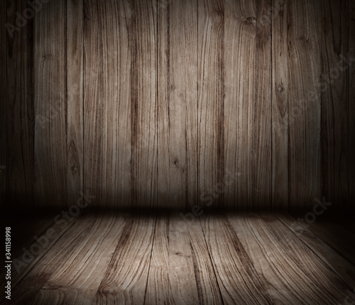 Wooden wall and floor