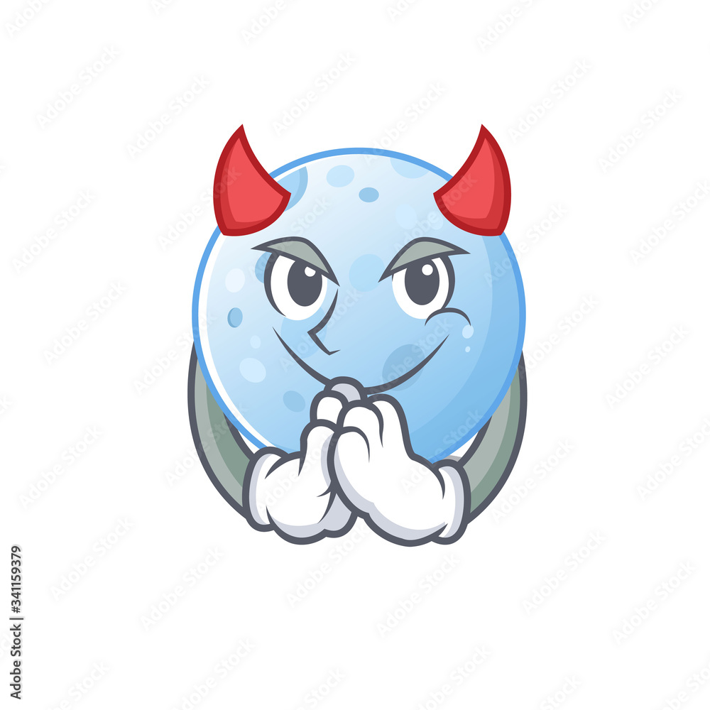 Blue moon dressed as devil cartoon character design style Blue moon dressed as devil cartoon character design style