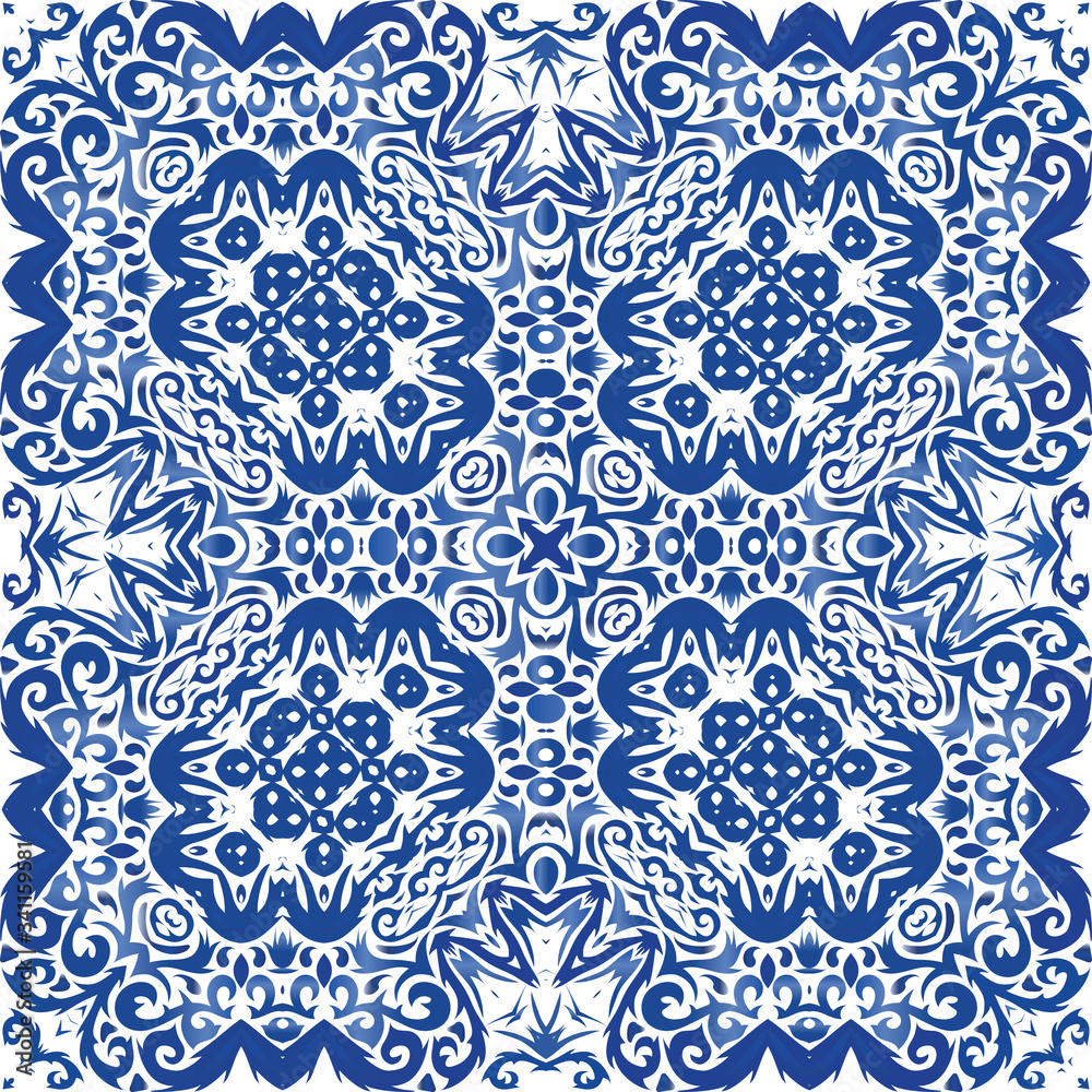 Antique azulejo tiles patchwork. Antique azulejo tiles patchwork.