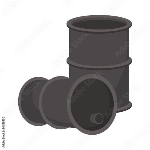 oil barrels tanks isolated icons