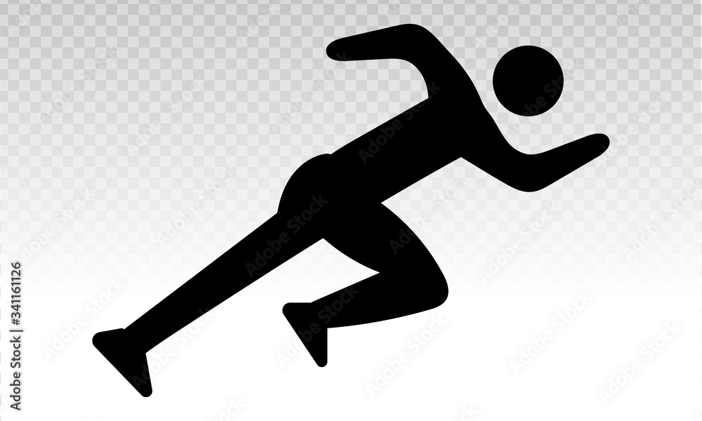 silhouette man or woman running / sprinting flat icon for exercise apps and website on a transparent background silhouette man or woman running / sprinting flat icon for exercise apps and website on a transparent background