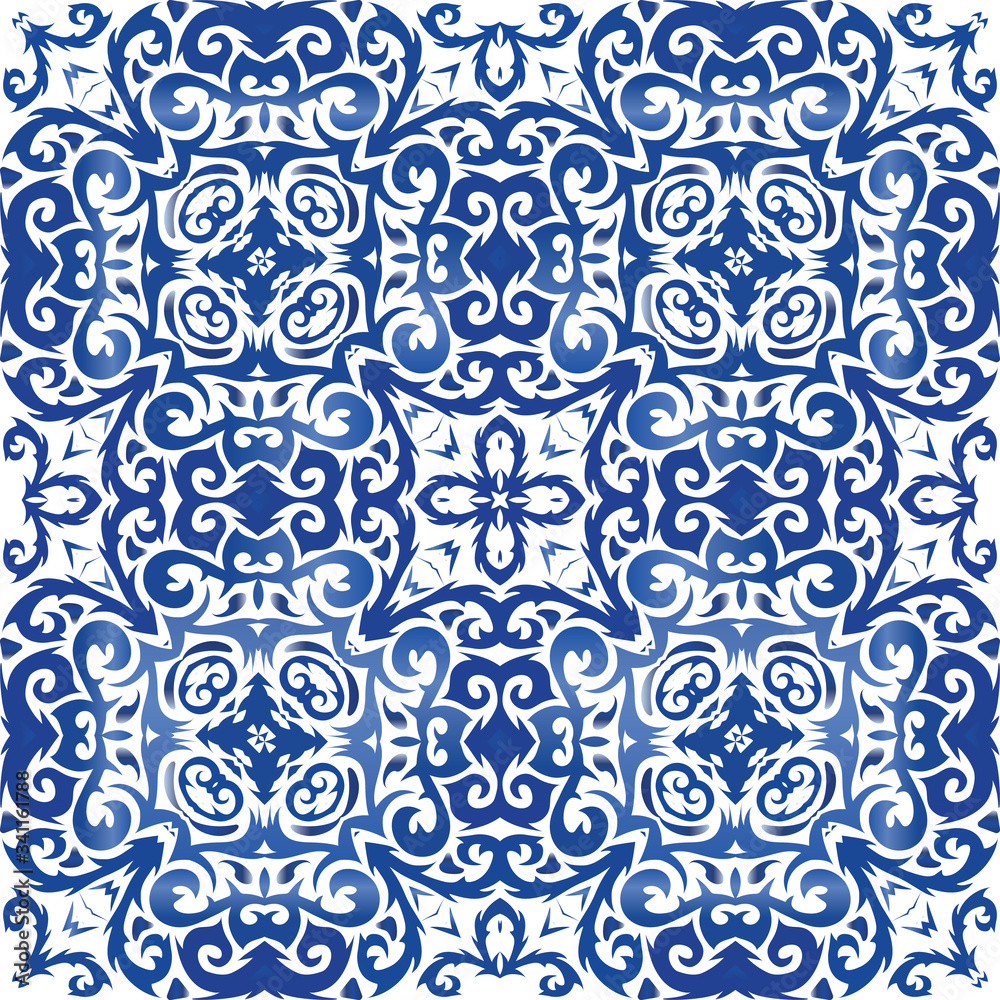 Traditional ornate portuguese azulejo. Traditional ornate portuguese azulejo.