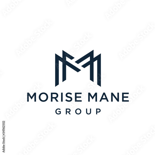 Letter M logo MM design. Line creative minimal monochrome monogram symbol. Premium business logotype.  © Penatic Studio
