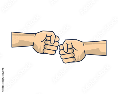 crash fists greeting isolated icon