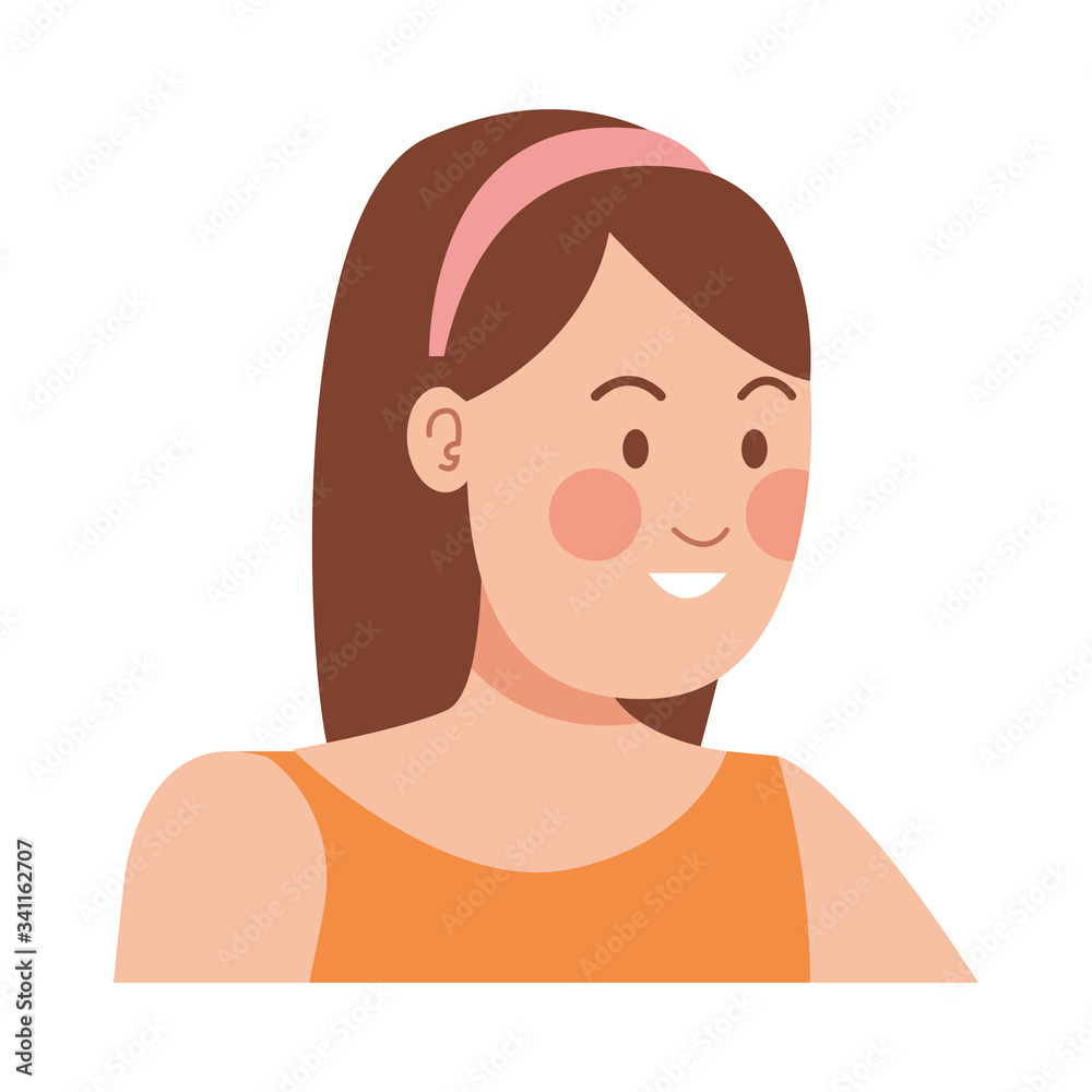 happy young woman avatar character happy young woman avatar character