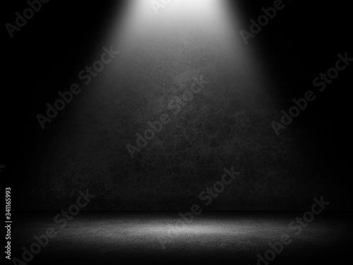 Studio room gradient background. Abstract black white gradient background.