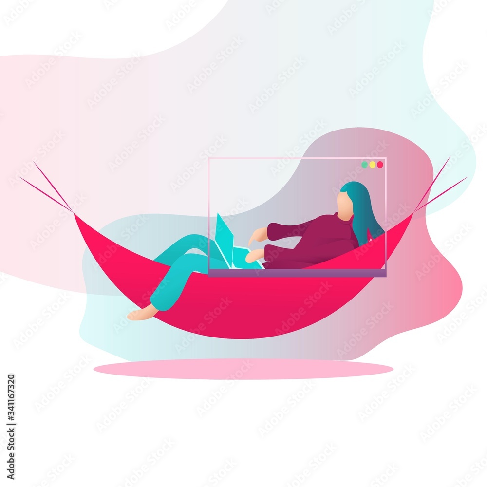 Work From Home Vector Illustration which tells the story of someone who usually works in an office to work at home. Work From Home Vector Illustration which tells the story of someone who usually works in an office to work at home.