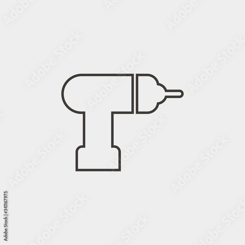 drilling machin icon vector illustration and symbol for website and graphic design