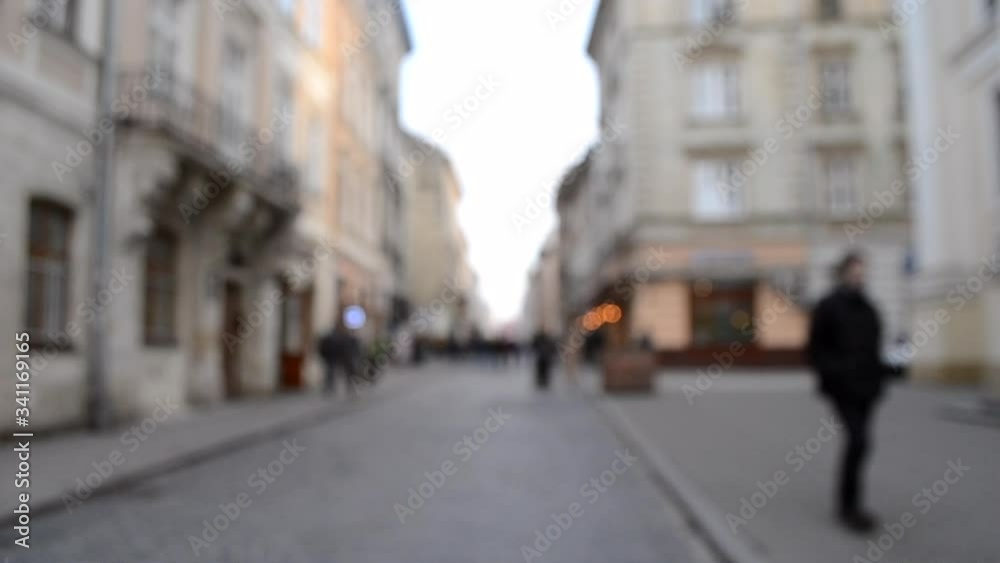 Blurred Background of many people on street square city town. Blurred Background of many people on street square city town.