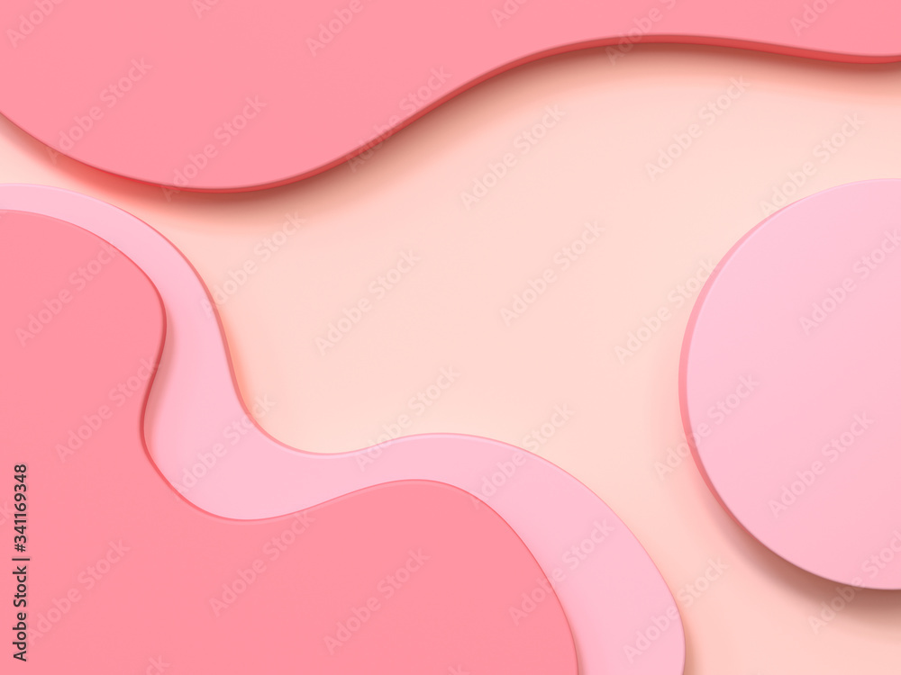 abstract flat background curve pattern 3d render