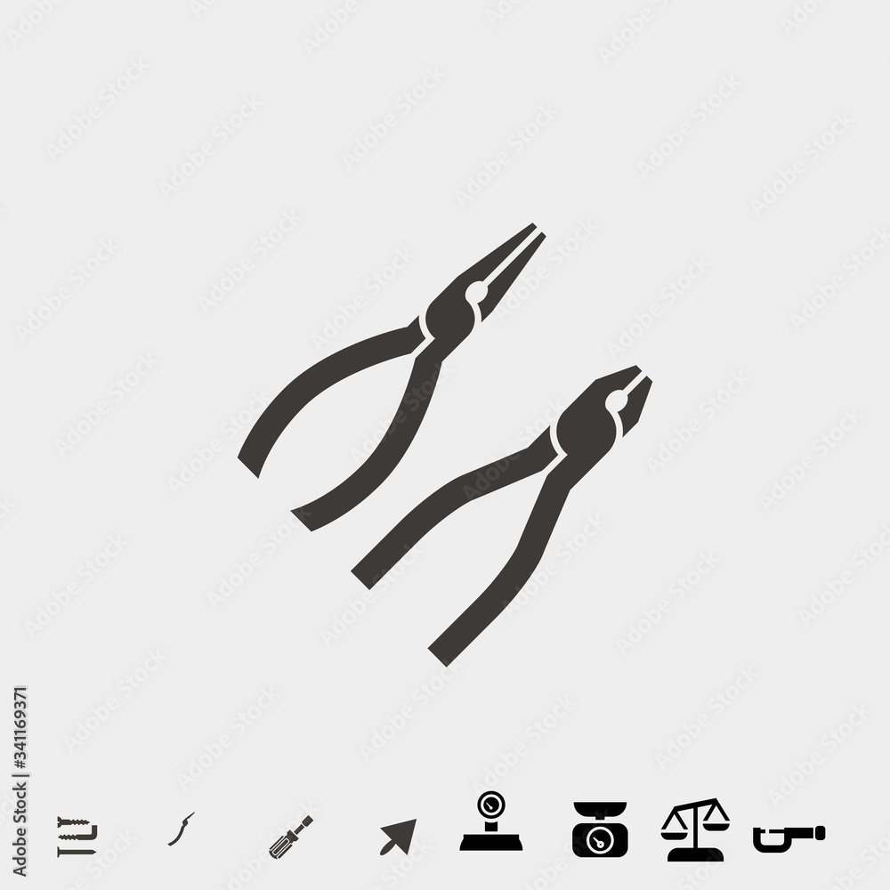pliers tool icon vector illustration and symbol for website and graphic design