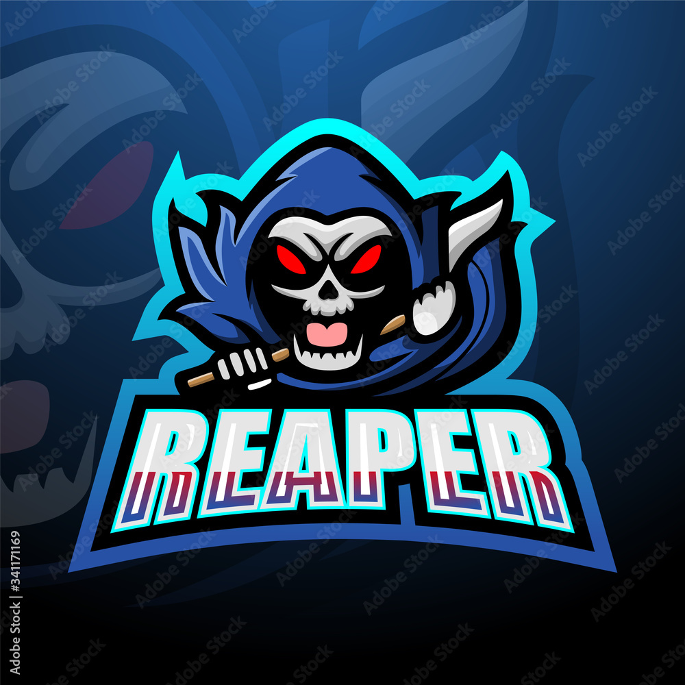 Reaper skull mascot esport logo design