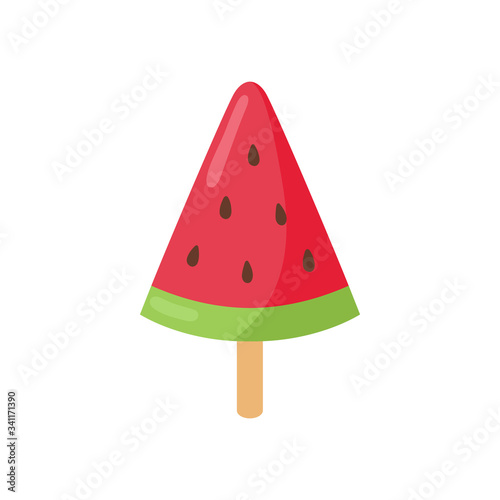 Watermelon ice cream isolated on white background