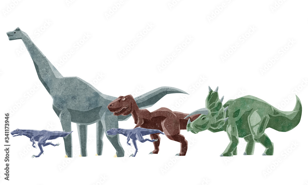 Obraz premium 恐竜4種のイラスト