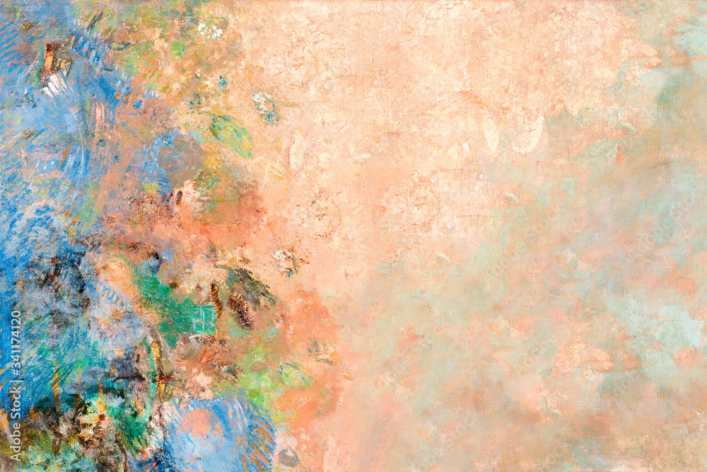 Peach floral wall textured background Peach floral wall textured background