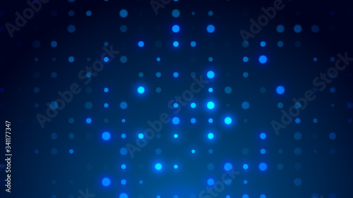 Fototapeta Naklejka Na Ścianę i Meble -  Dot  white blue pattern screen led light gradient texture background. Abstract  technology big data digital background. 3d rendering.