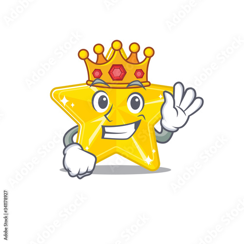 A Wise King of shiny star mascot design style © kongvector