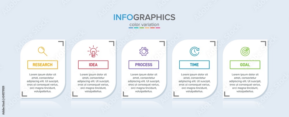 Infographic design with icons and 5 options or steps. Thin line vector. Infographics business concept. Can be used for info graphics, flow charts, presentations, web sites, banners, printed materials. Infographic design with icons and 5 options or steps. Thin line vector. Infographics business concept. Can be used for info graphics, flow charts, presentations, web sites, banners, printed materials.