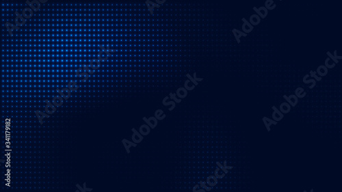 Dot blue pattern screen led light gradient texture background. Abstract  technology big data digital background. 3d rendering.