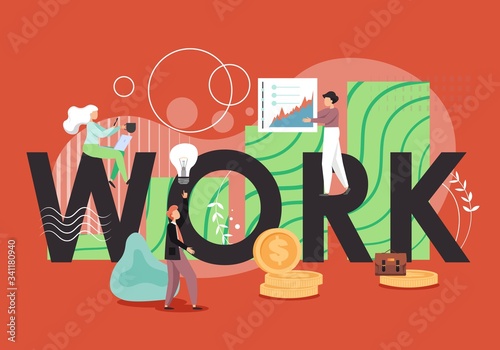 Creative work, vector flat style design illustration