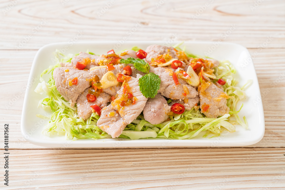 Boiled Pork with Lime Garlic and Chili Sauce Boiled Pork with Lime Garlic and Chili Sauce