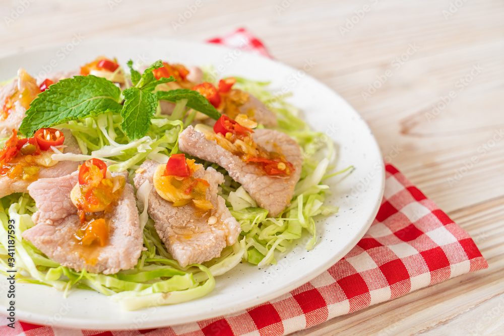 Boiled Pork with Lime Garlic and Chili Sauce