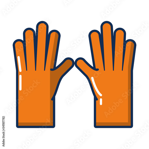 rubber gloves flat style icon