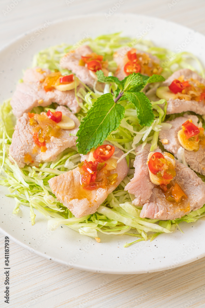 Boiled Pork with Lime Garlic and Chili Sauce