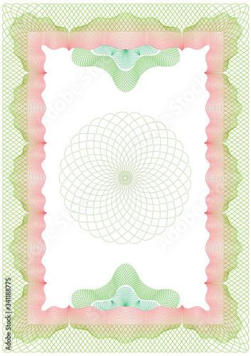 Guilloche radial symmerty pattern watermark creative design. Use it for diploma, document or certificate creation. Vector illustration.