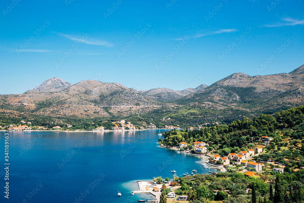 Adriatic sea and mountain scenery from Bosnia and Herzegovina to Croatia