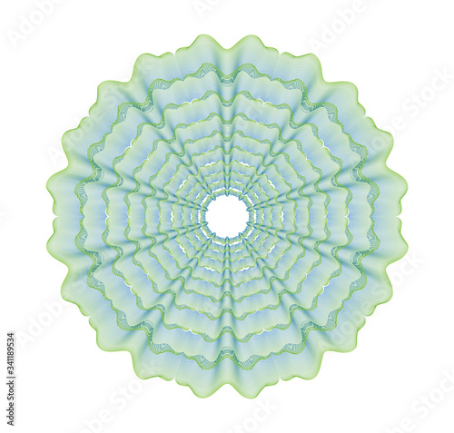 Guilloche radial symmerty pattern watermark creative design. Use it for diploma, document or certificate creation. Vector illustration.